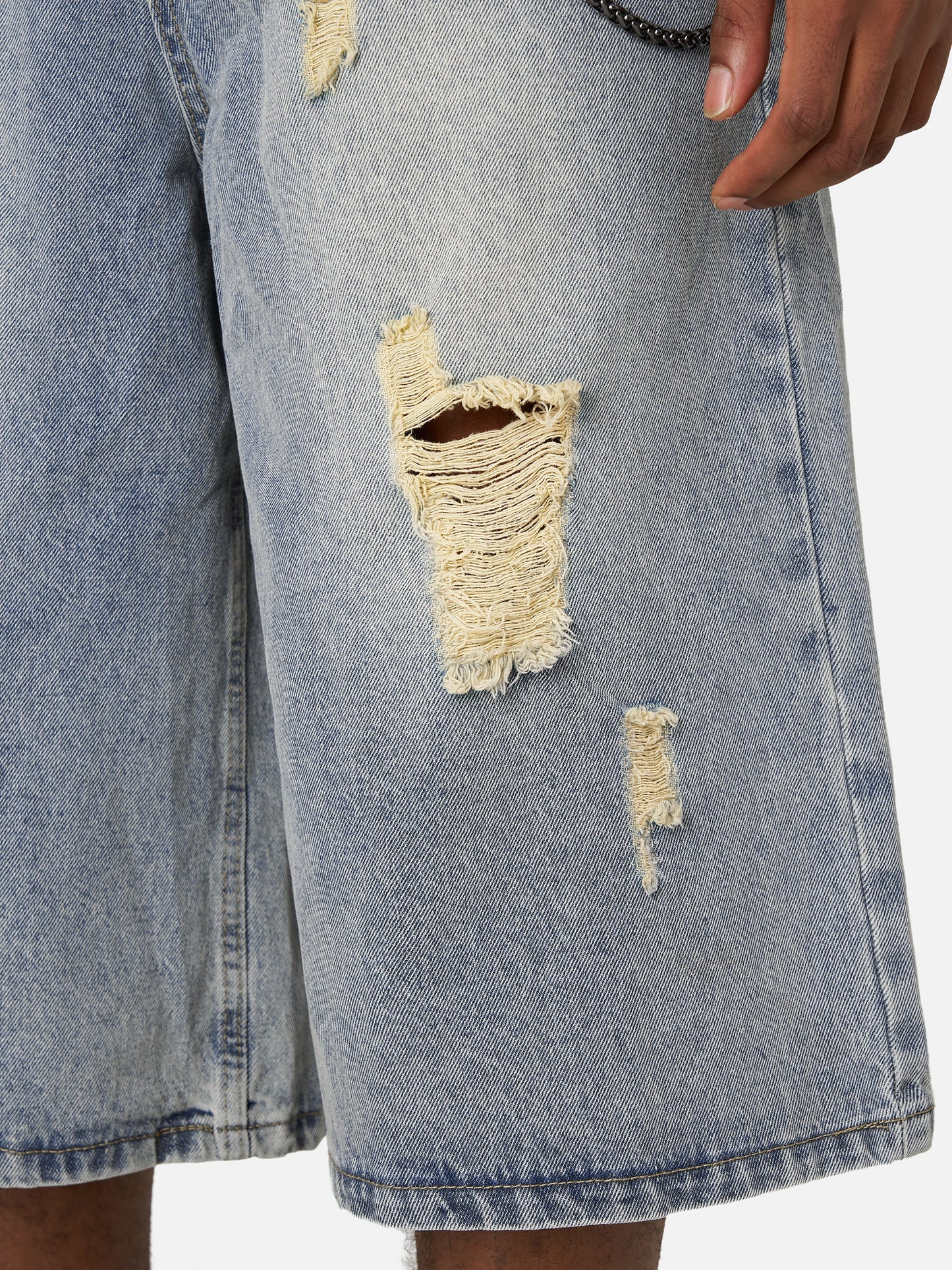 Distressed Baggy Longline Jorts
