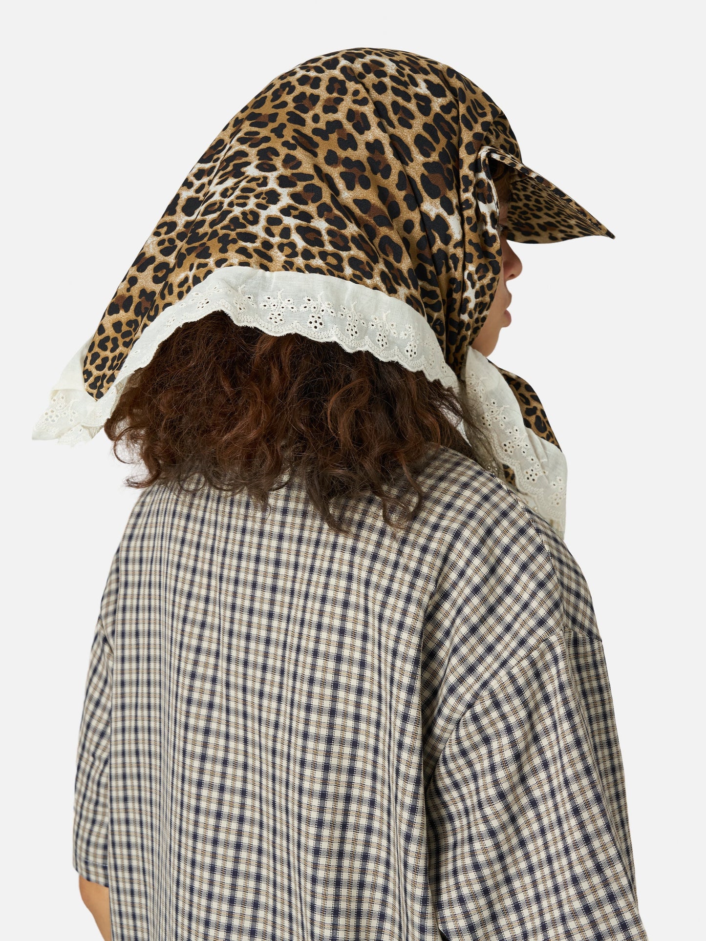 Leopard Print Lace Patchwork Cap