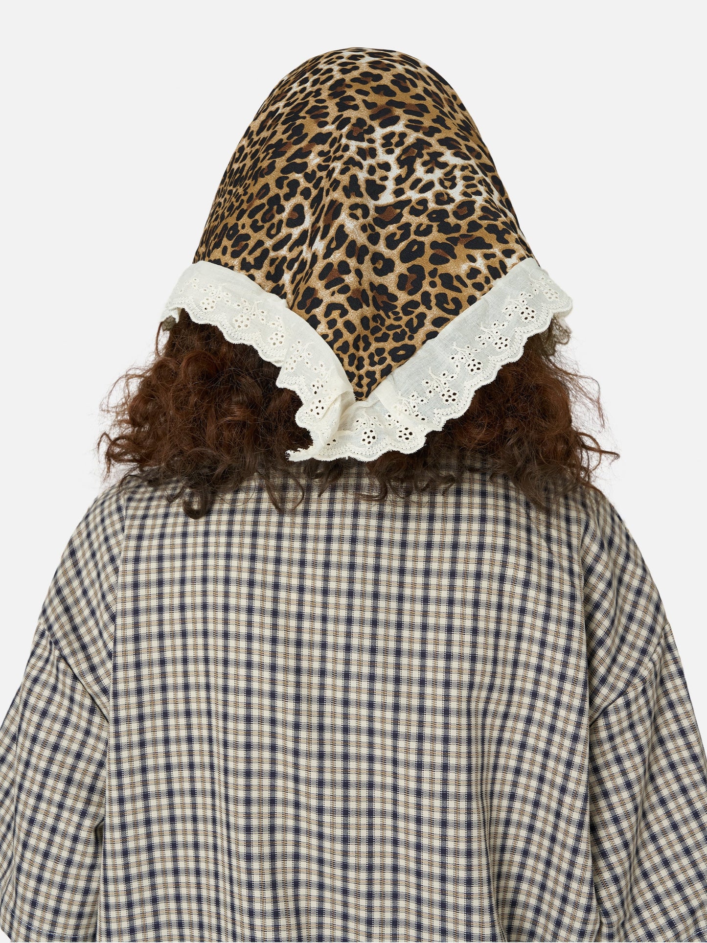 Leopard Print Lace Patchwork Cap