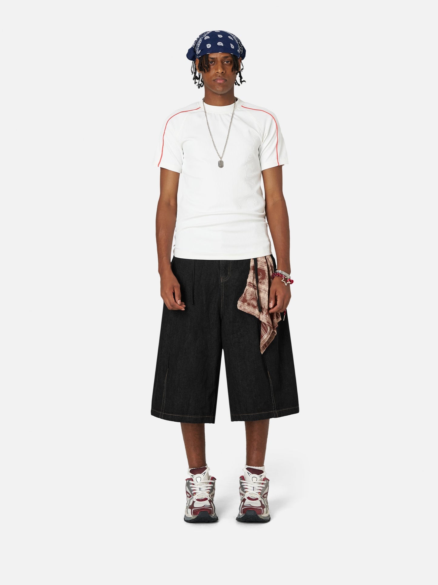 Detachable Kerchief Baggy Longline Jorts