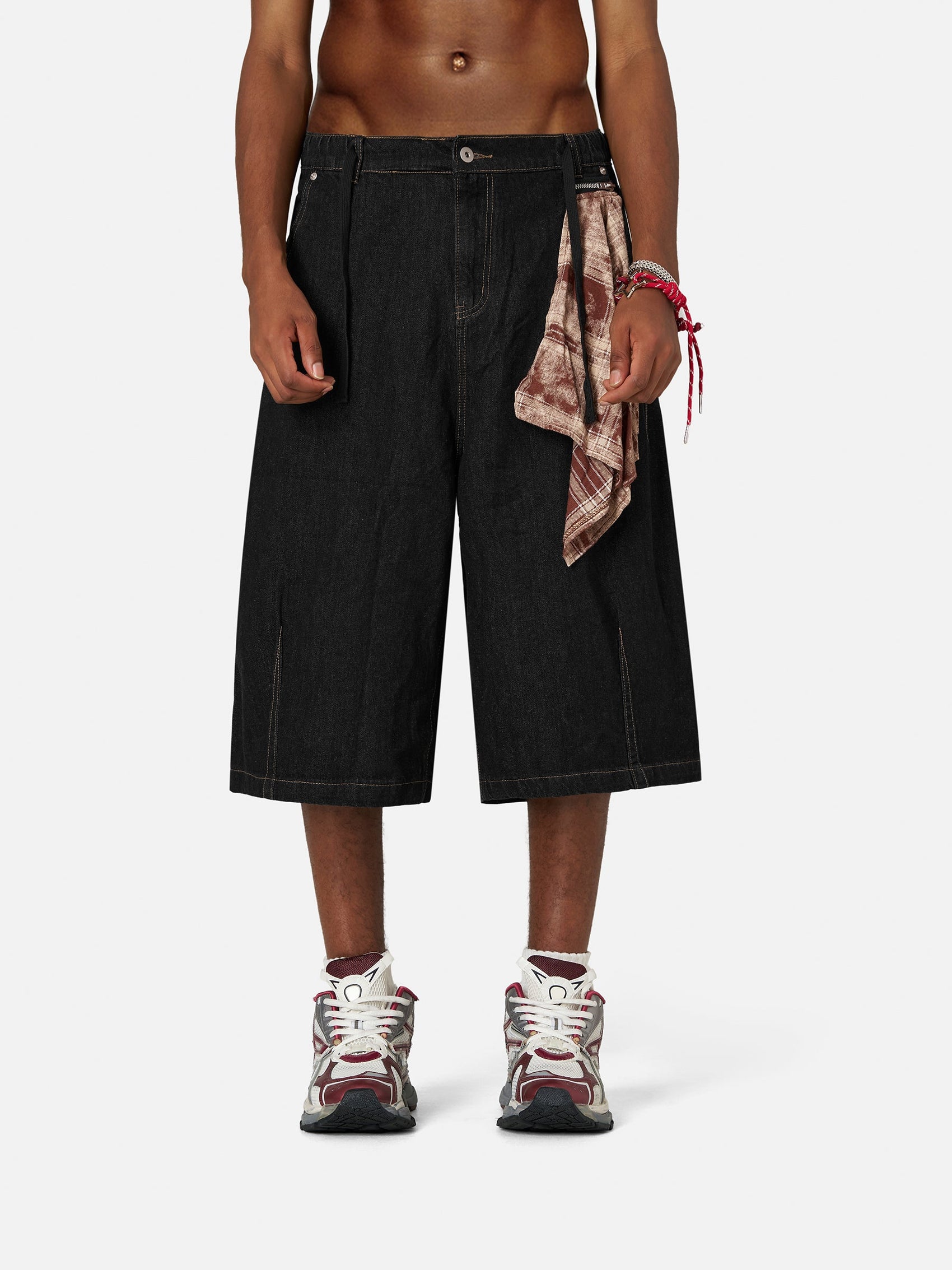 Detachable Kerchief Baggy Longline Jorts