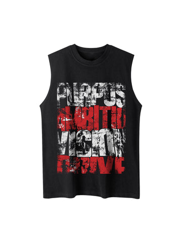 Thesupermade Genderless Graffiti Letters Street Rap Sleeveless Vest