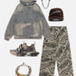 Wrinkle Camouflage Loose Jeans