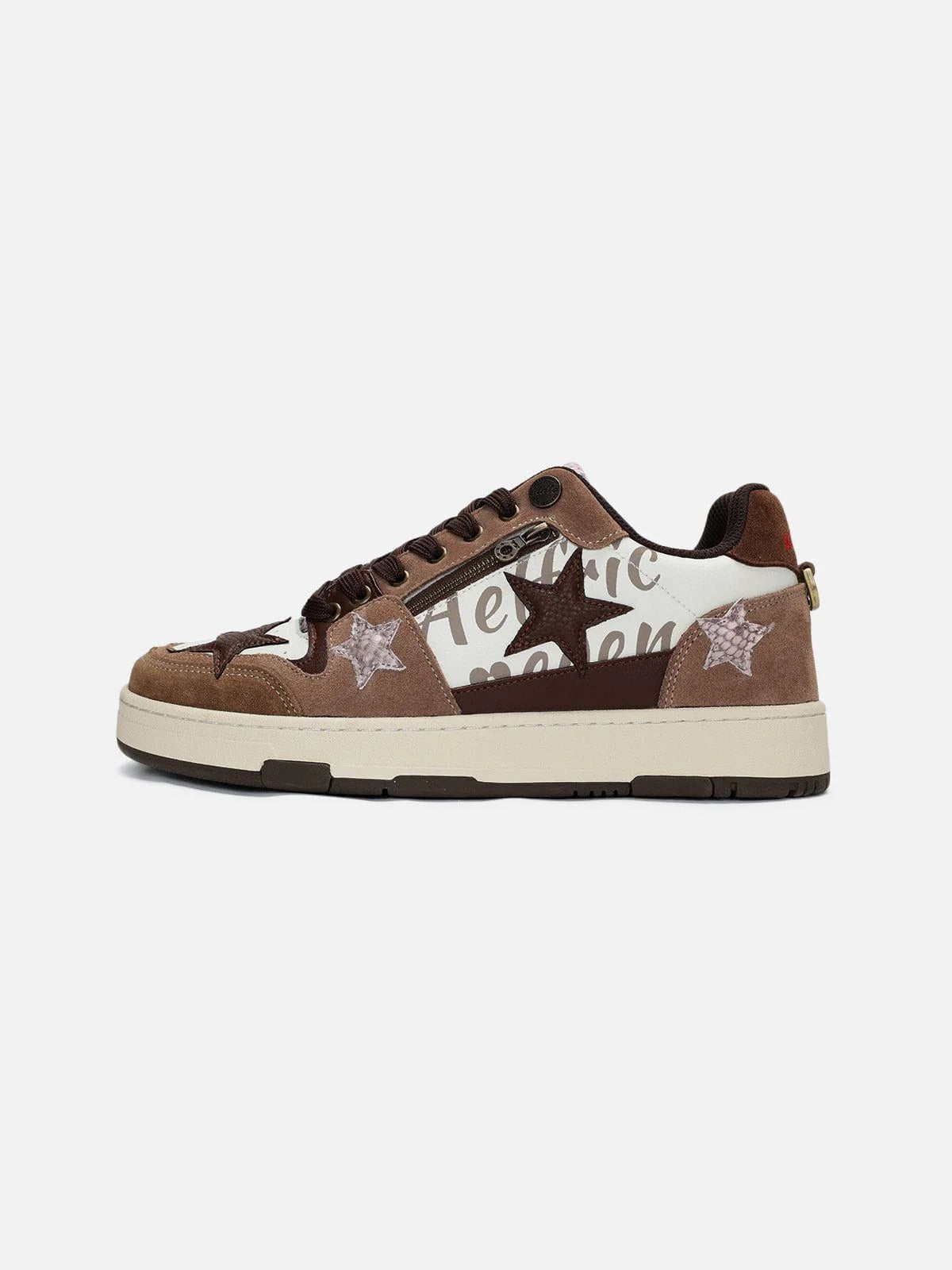 StarryClimb Patchwork Avocado Green Star Skate Shoes