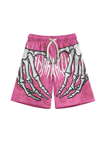 Thesupermade Skull Hand Print Hip-hop Shorts