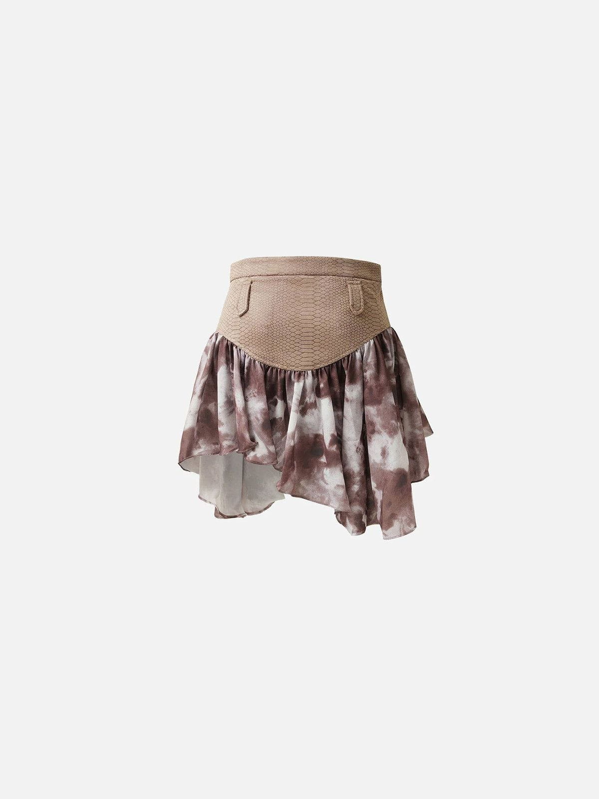 Snake Pattern Patchwork Skirt