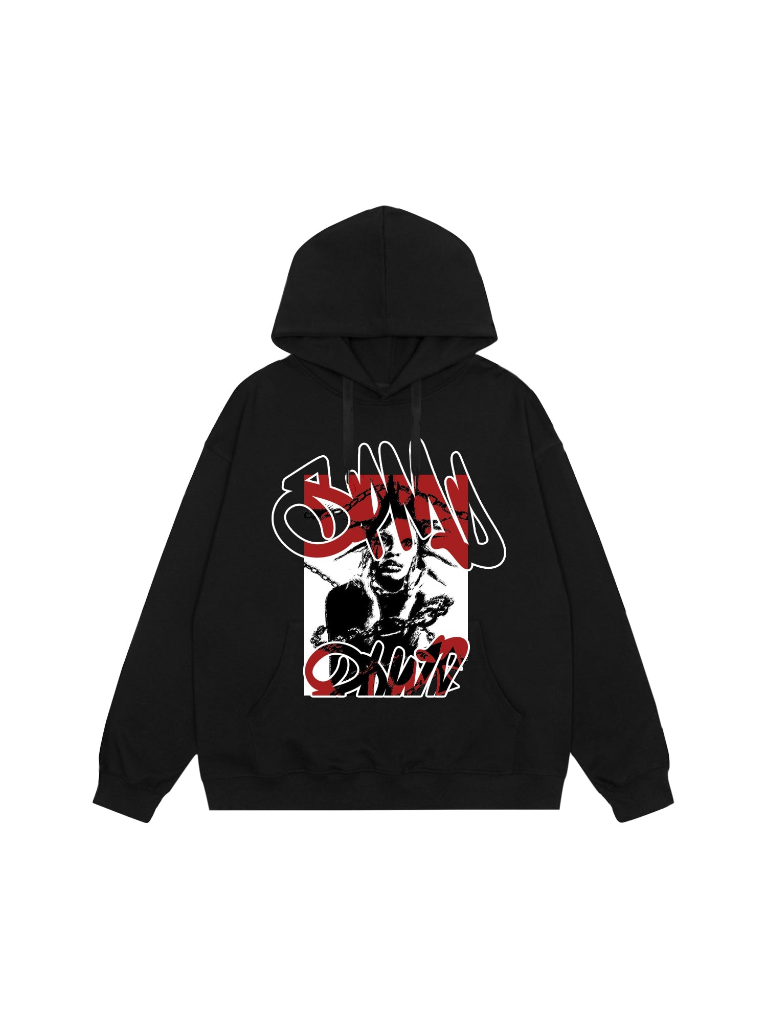 Thesupermade High Street Hip-Hop Print Hoodie