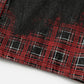 Plaid Washed Print Loose Jeans