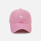 Embroidery Heart Washed Cap