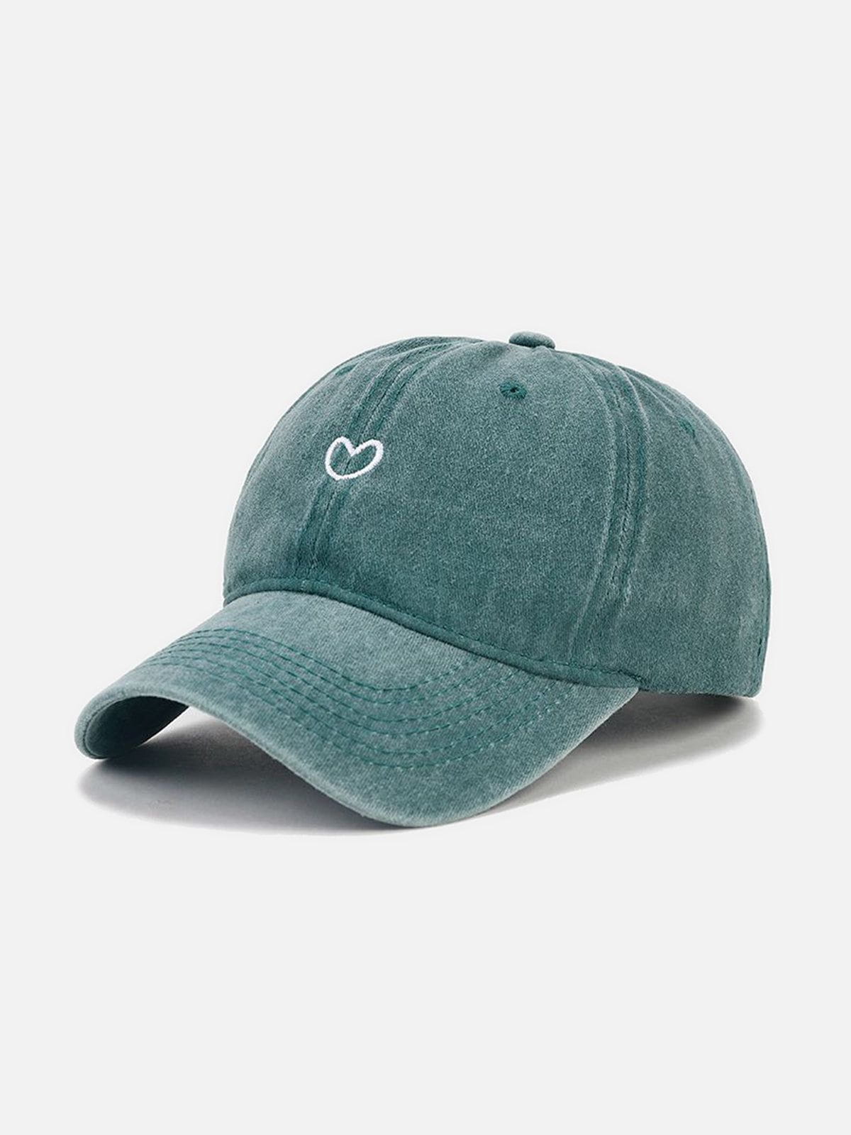 Embroidery Heart Washed Cap