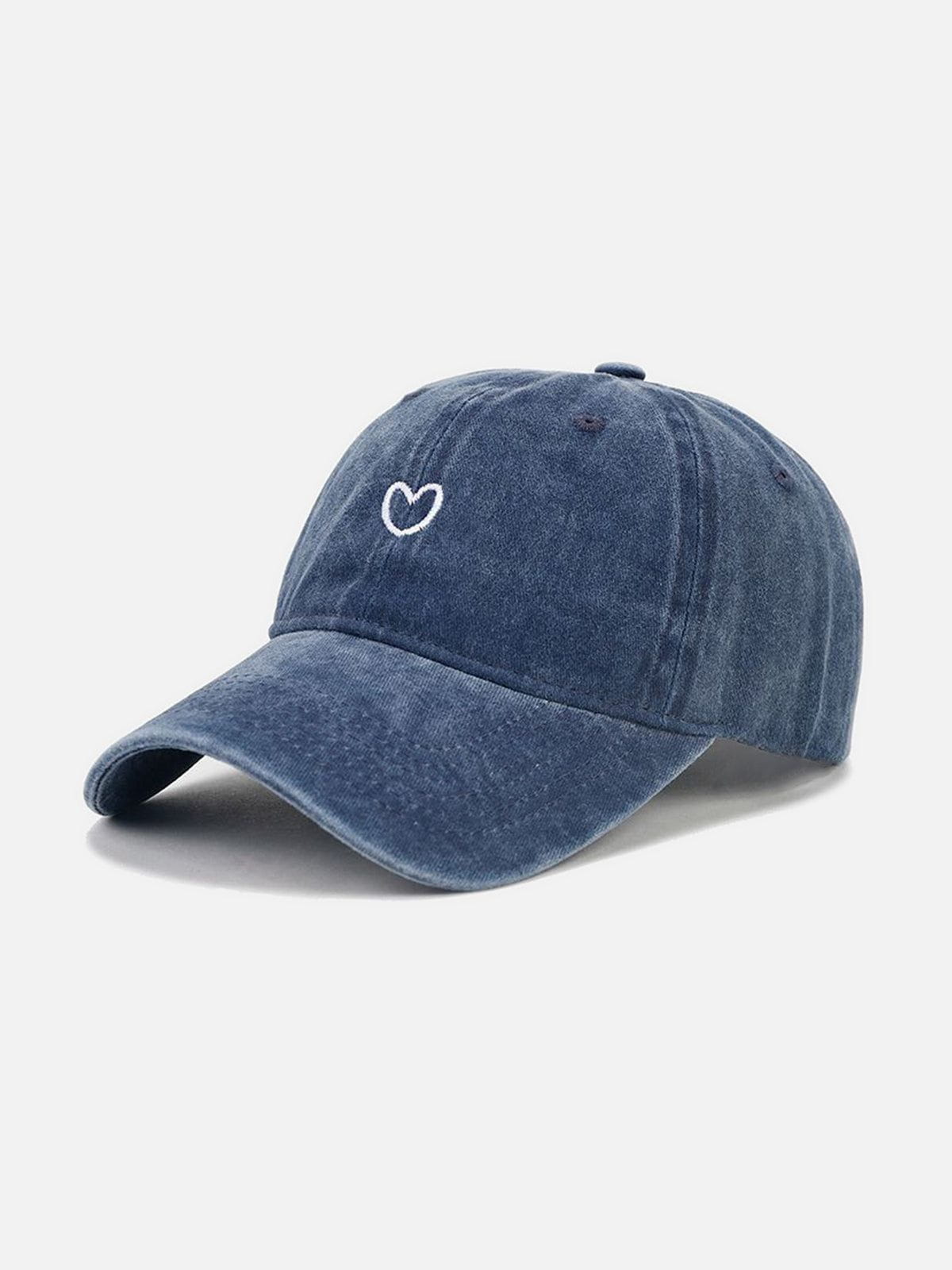 Embroidery Heart Washed Cap