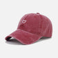 Embroidery Heart Washed Cap