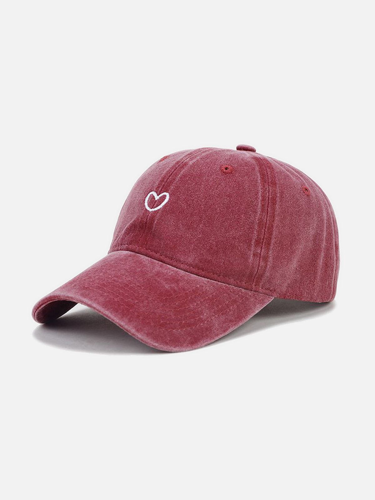 Embroidery Heart Washed Cap