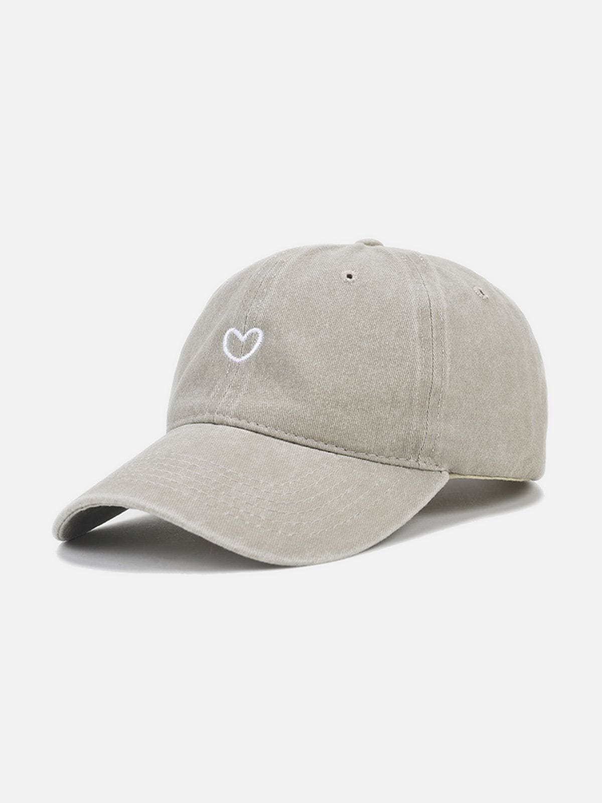 Embroidery Heart Washed Cap