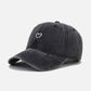Embroidery Heart Washed Cap