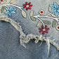 Flower Embroidery Denim Short Sleeve Shirt