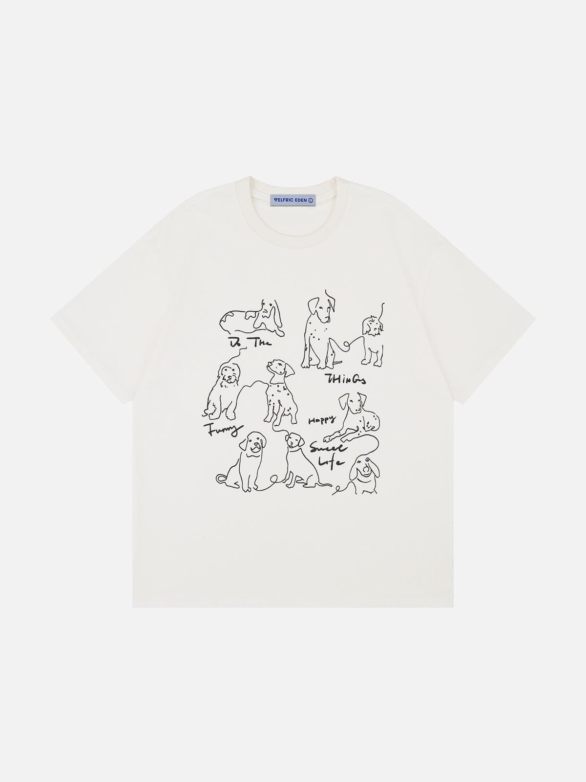 Line Cartoon Dog Tee