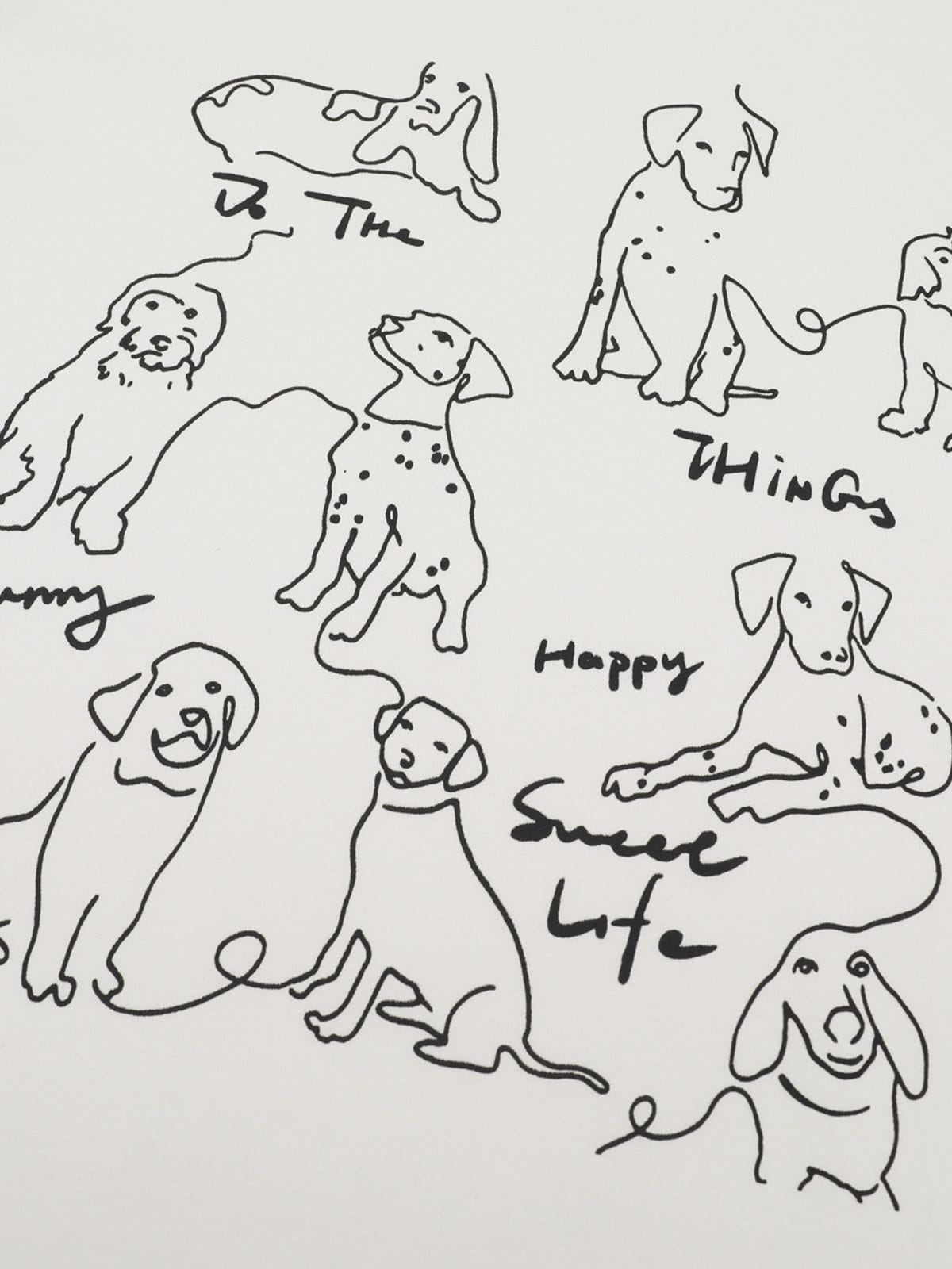 Line Cartoon Dog Tee