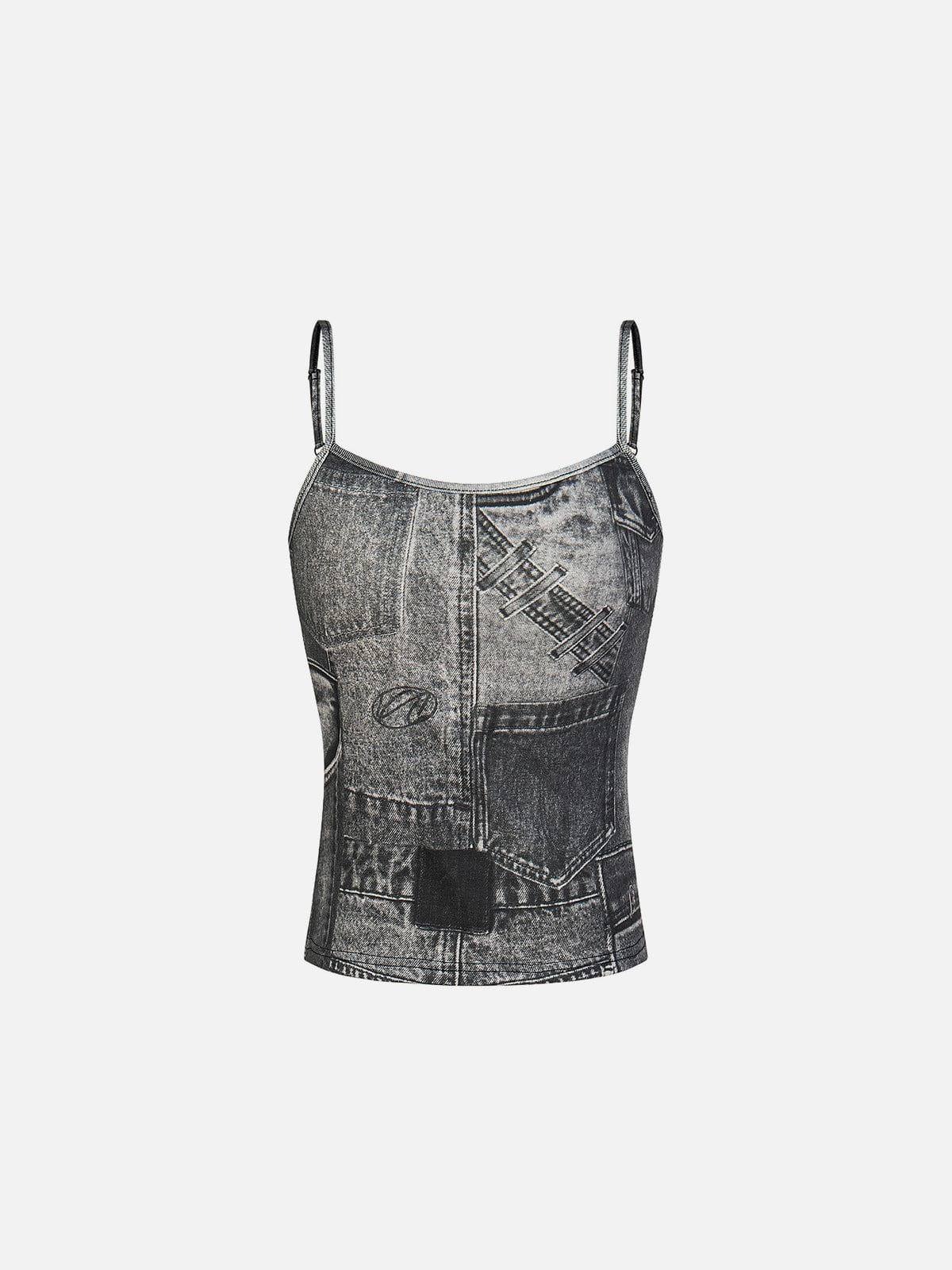 Denim Print Cami Top