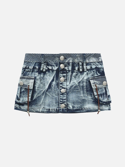 Heavy Washed Denim Skirt