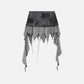 Irregular Plaid Patchwork Skirt