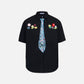 Graffiti Necktie Short Sleeve Shirt