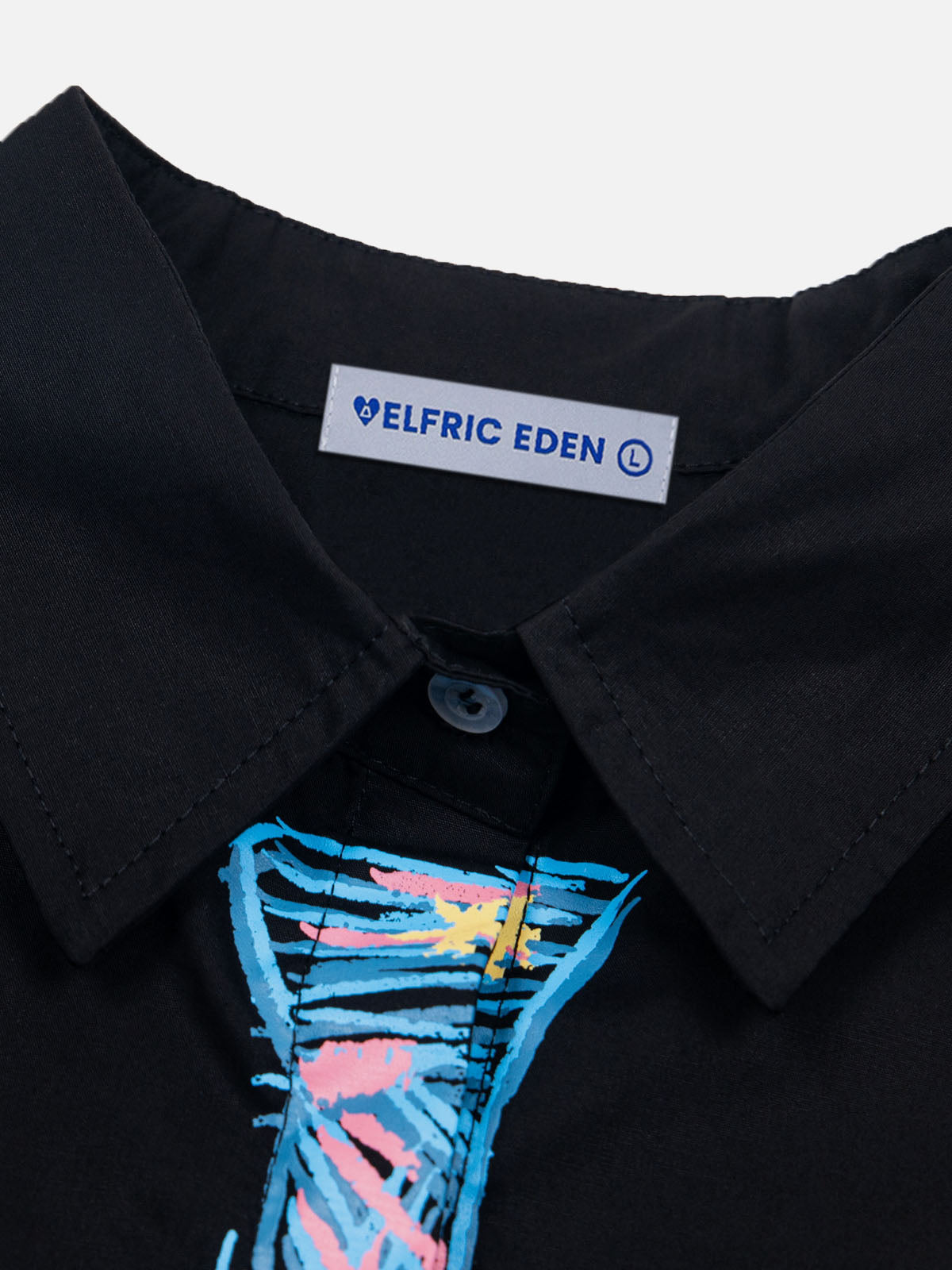 Graffiti Necktie Short Sleeve Shirt