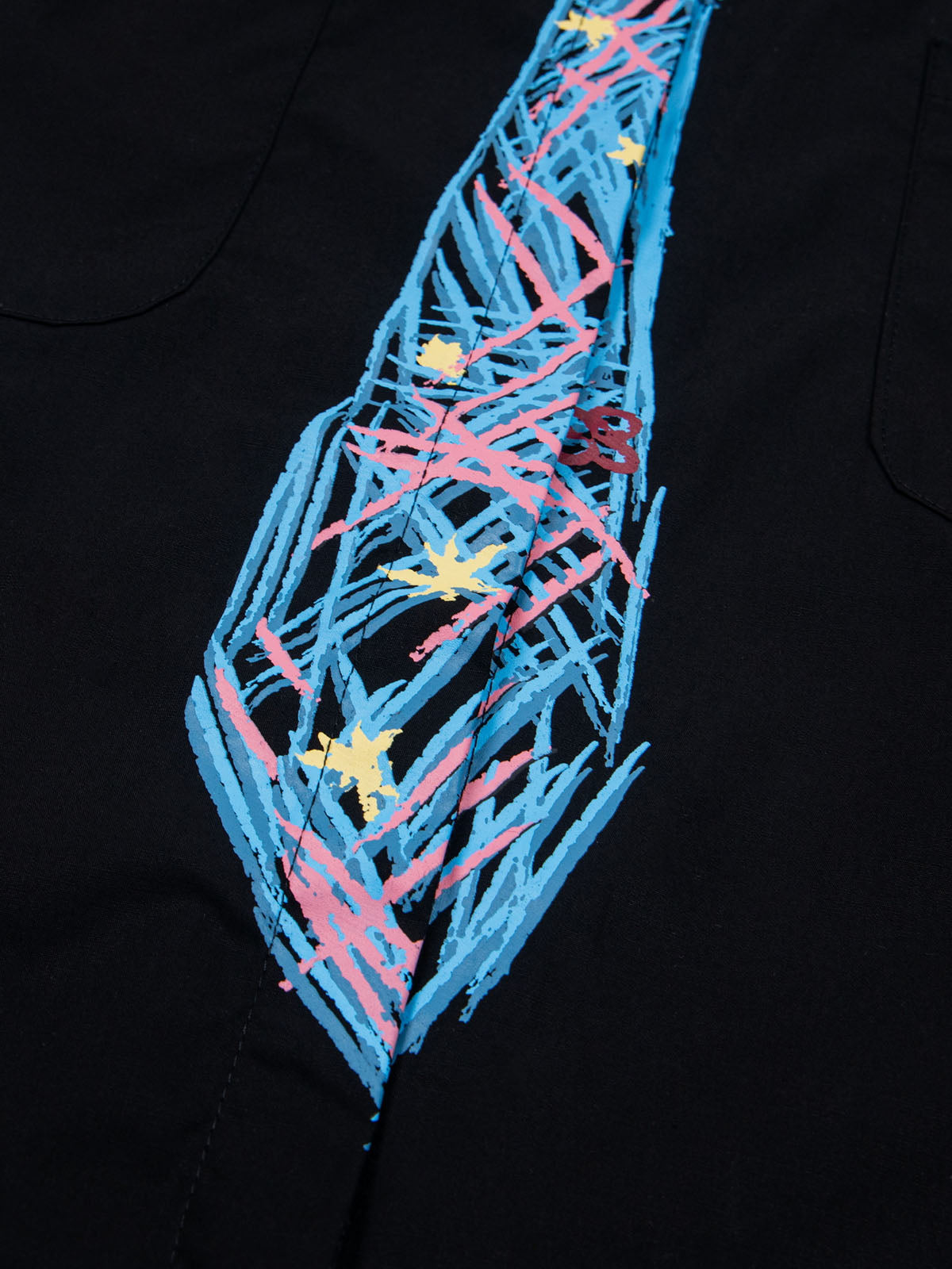 Graffiti Necktie Short Sleeve Shirt
