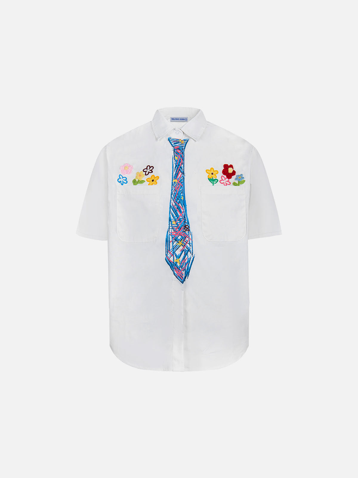 Graffiti Necktie Short Sleeve Shirt