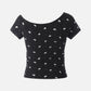 Bow Oblique Shoulder Tee