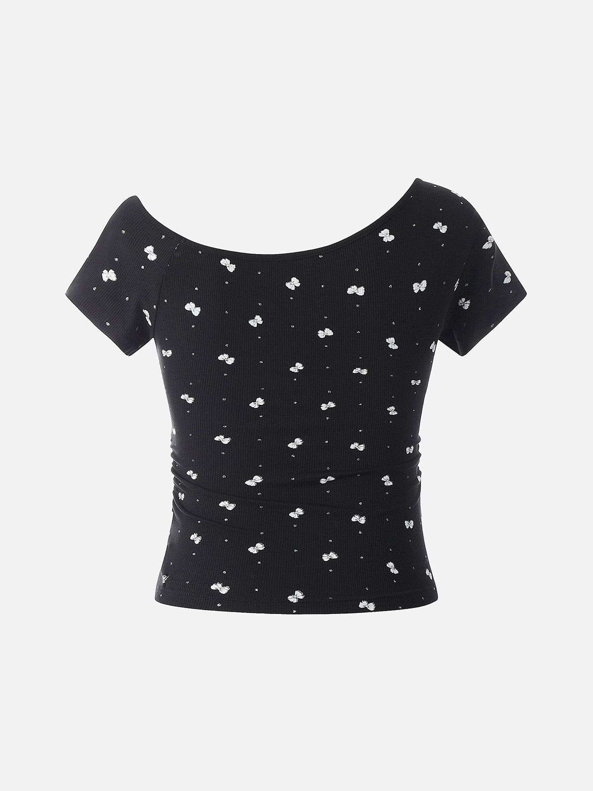 Bow Oblique Shoulder Tee