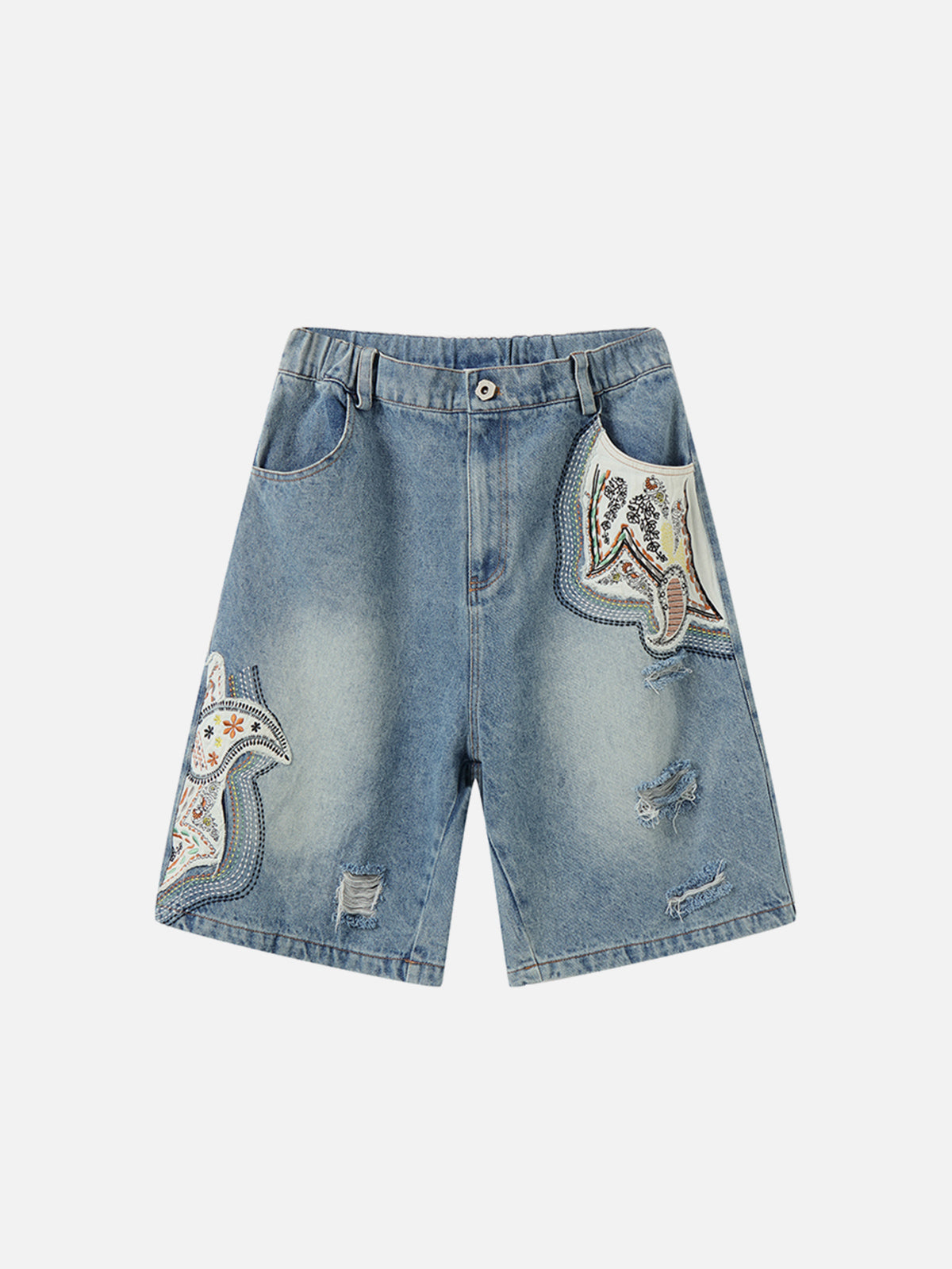 Applique Embroidery Longline Jorts