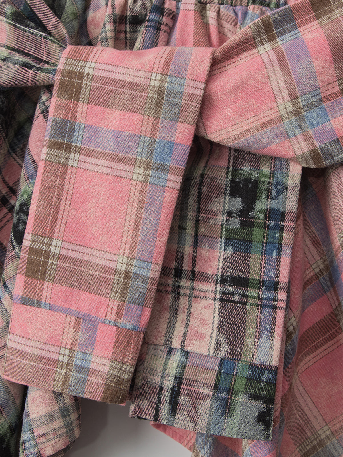 Tie Dye Plaid Skirt