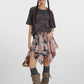 Tie Dye Plaid Skirt