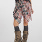 Tie Dye Plaid Skirt