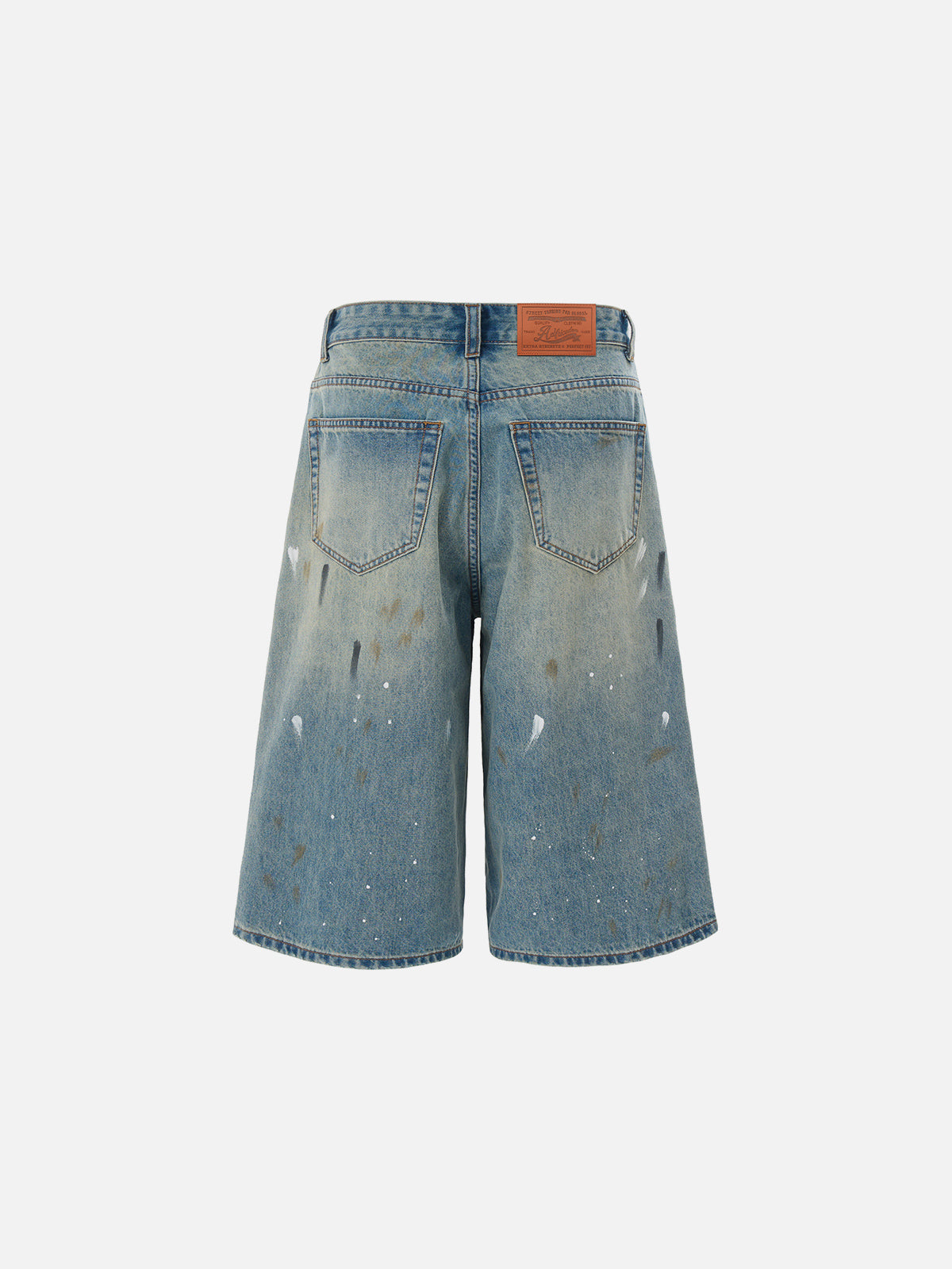 Splash-Ink Washed Longline Jorts