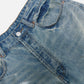 Splash-Ink Washed Longline Jorts