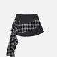 Plaid Patchwork Chain Skirt