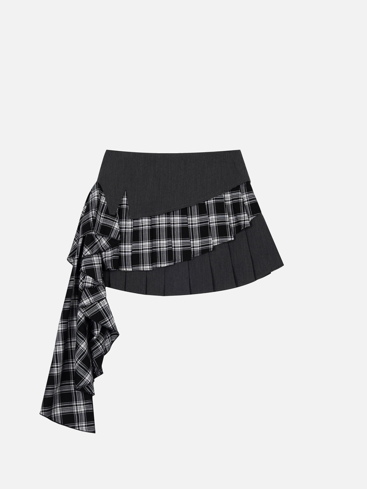 Plaid Patchwork Chain Skirt