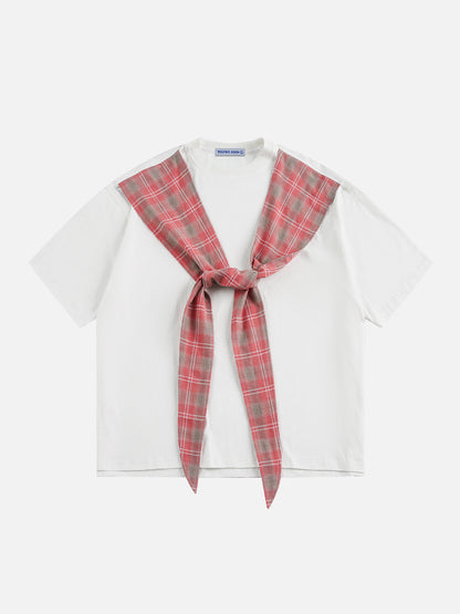Plaid Patchwork Tee