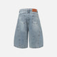 Washed Distressed Longline Barrel Jorts