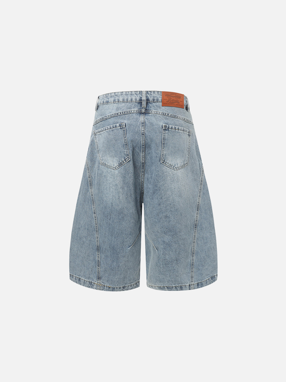 Washed Distressed Longline Barrel Jorts