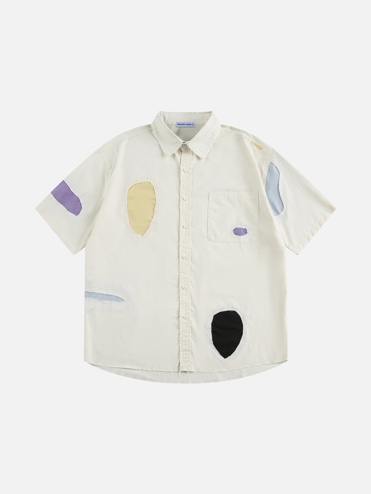 Colorful Patchwork Short Sleeve Shirt