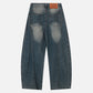Leopard Kerchief Super Baggy Barrel Jeans