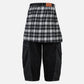 Plaid Baggy Barrel Jeans