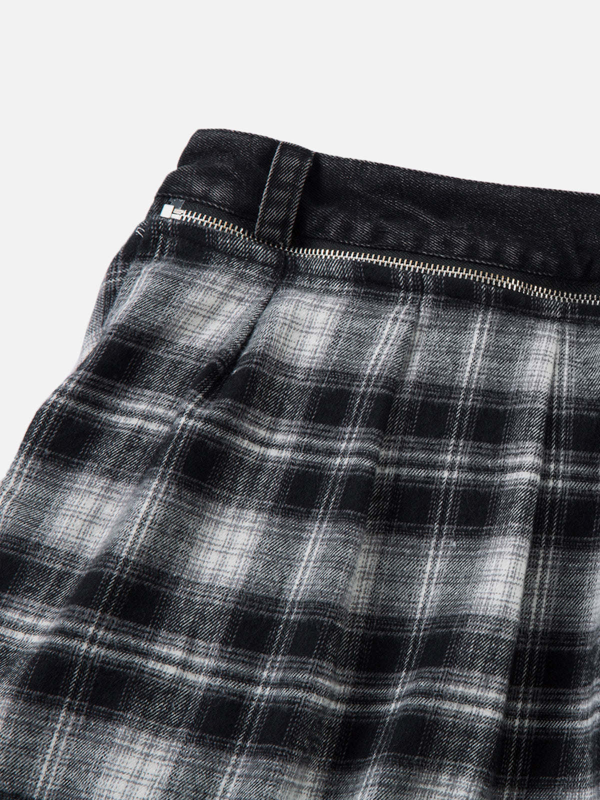 Plaid Baggy Barrel Jeans