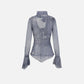 Denim Print Long Sleeve Tee