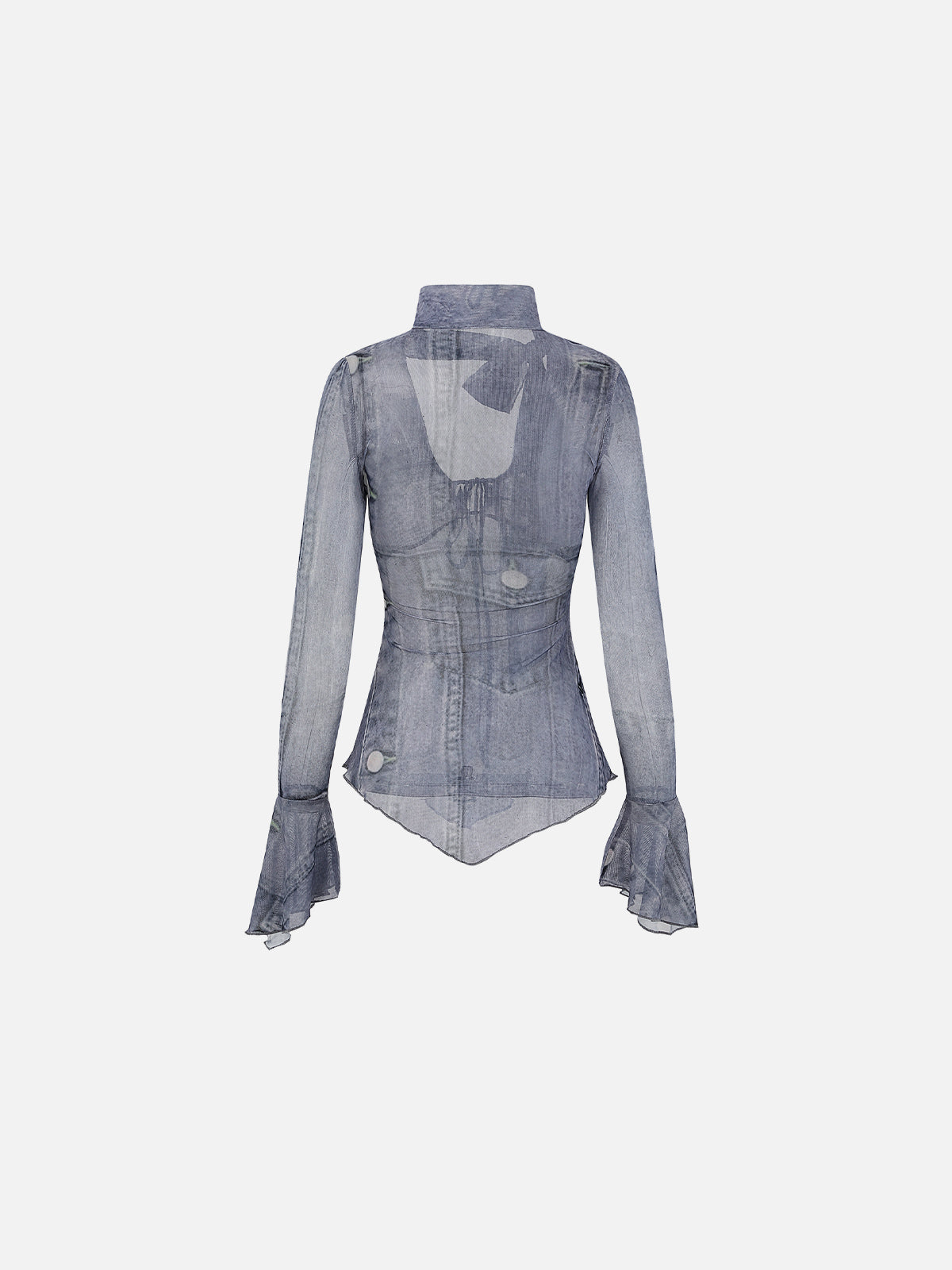 Denim Print Long Sleeve Tee