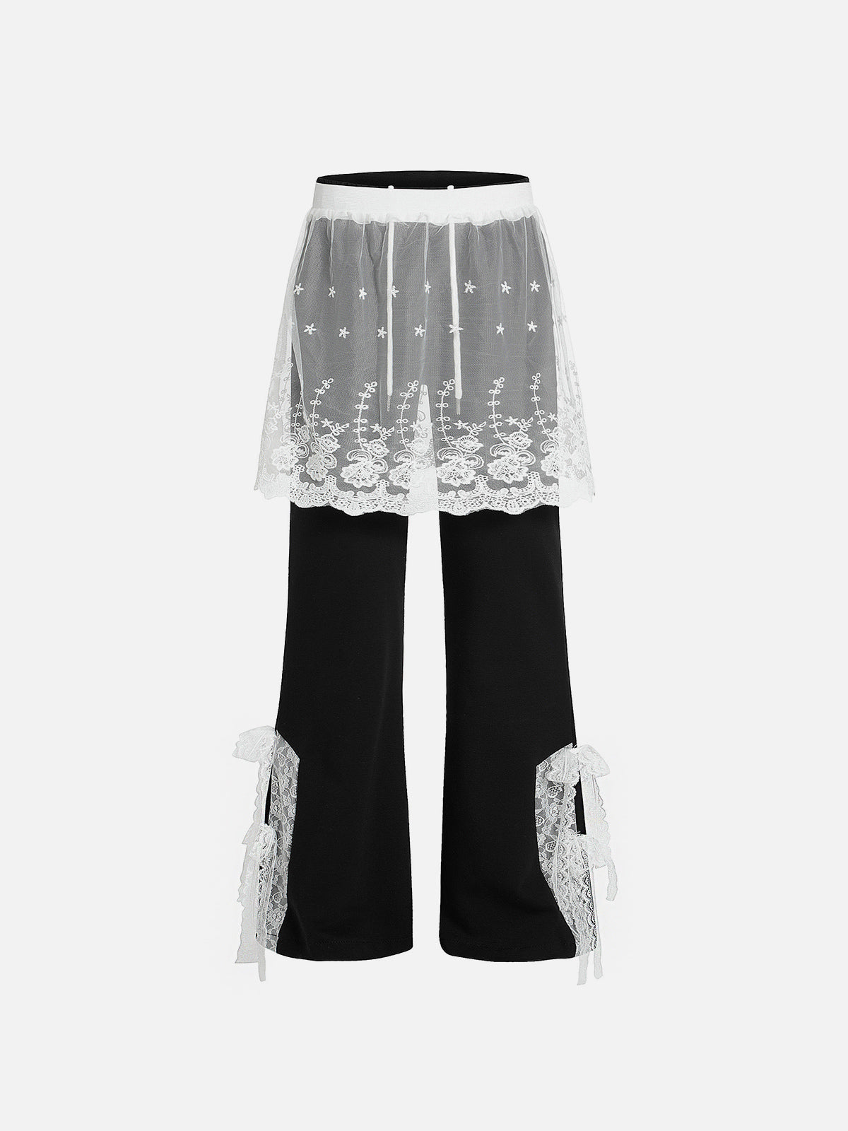 Lace Patchwork Bootcut Sweatpants