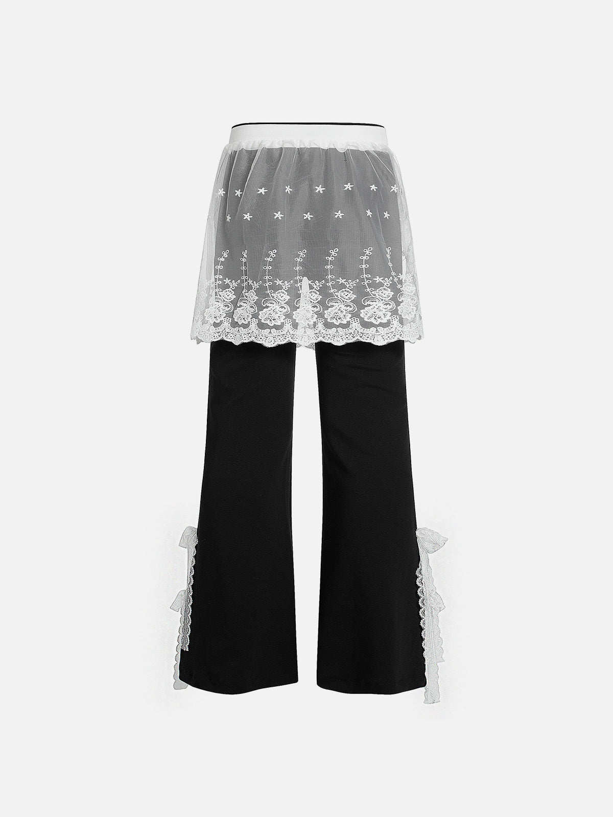 Lace Patchwork Bootcut Sweatpants